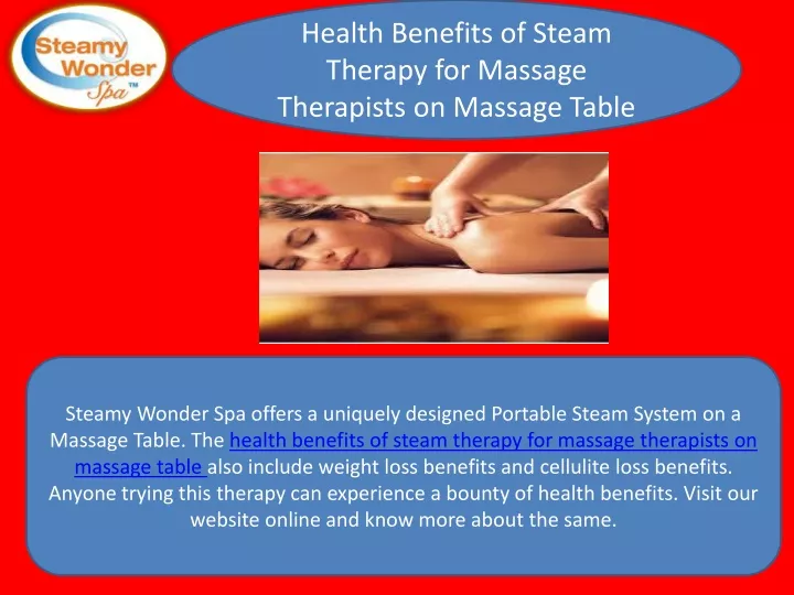 health benefits of steam therapy for massage