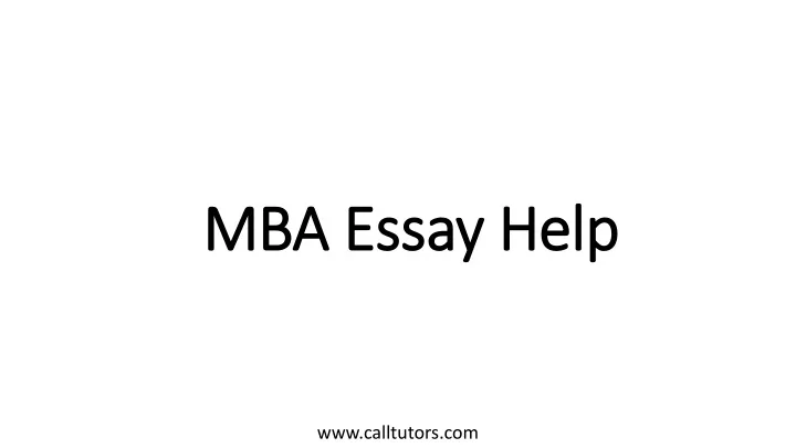 mba essay help