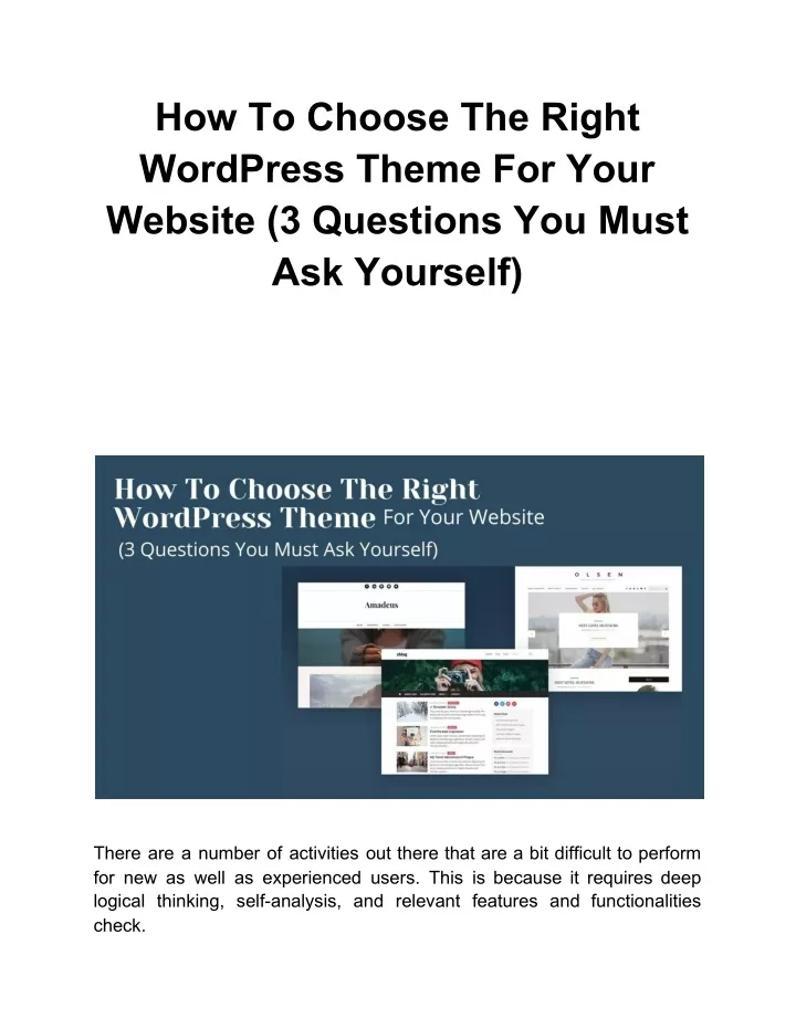 how to choose the right wordpress theme for your