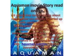 Aquaman movie Story read online