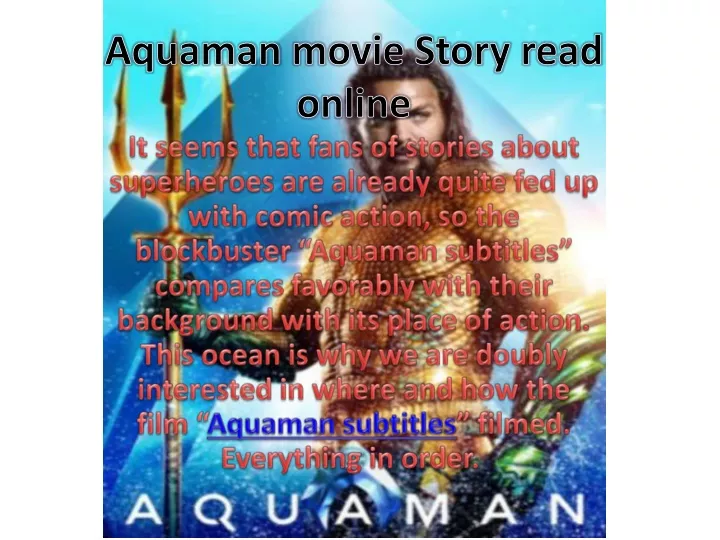 aquaman movie story read online