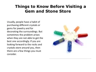 Things to Know Before Visiting a Gem and Stone Store