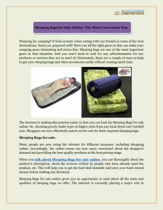 sleeping bags for sale online the most convenient