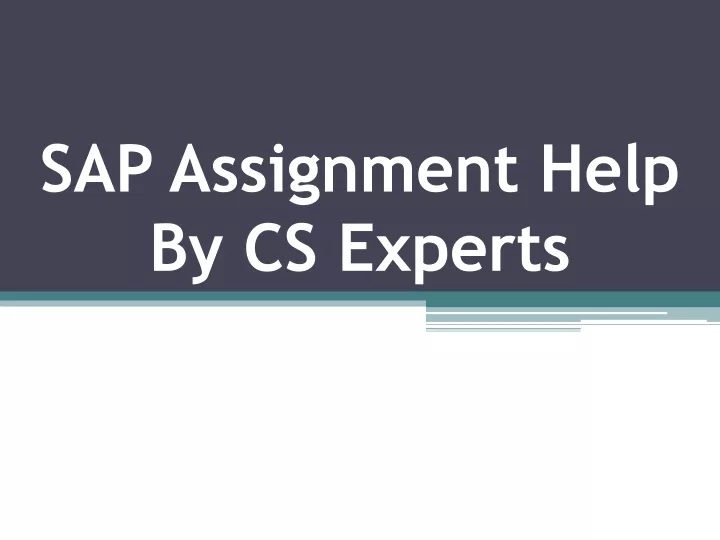 sap assignment help by cs experts