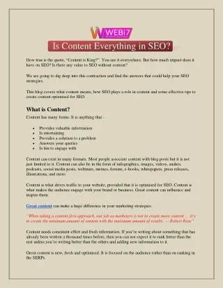 is content everything in seo