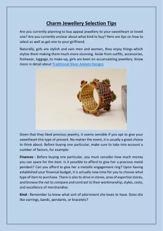 charm jewellery selection tips