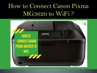 How to Connect Canon Pixma MG3620 to WiFi