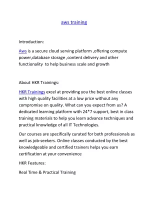 aws training