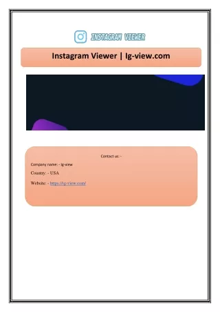 Instagram Viewer | Ig-view.com