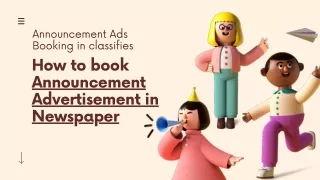 Book Announcement Advertisement in Newspaper Personal Announcement Classified Ad booking steps