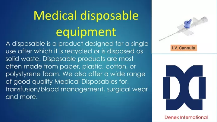 medical disposable equipment a disposable