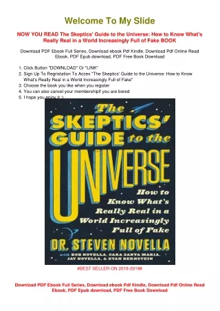 [PDF DOWNLOAD] The Skeptics' Guide to the Universe: How to Know What's Really