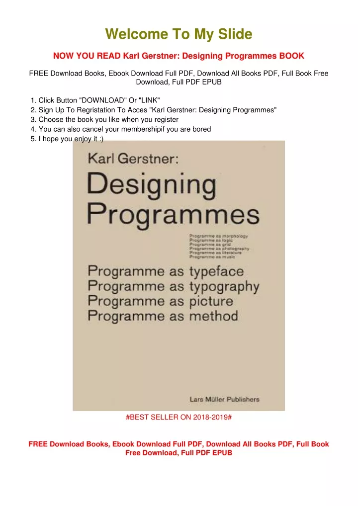welcome to my slide now you read karl gerstner