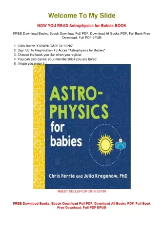 [PDF DOWNLOAD] Astrophysics for Babies Chris Ferrie