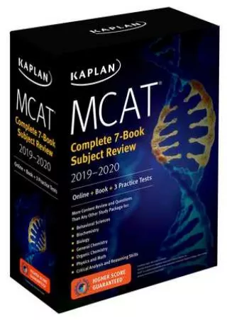 [([Read PDF])] MCAT Complete 7-Book Subject Review 2019-2020: Online   Book   3 Practice Tests BY-Kaplan Test Prep