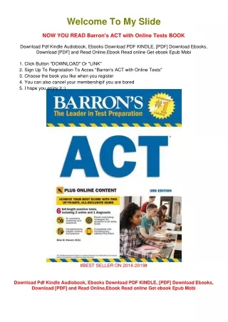 [PDF DOWNLOAD] Barron's ACT with Online Tests Brian W. Stewart