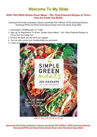[PDF DOWNLOAD] Simple Green Meals : 100  Plant-Powered Recipes to Thrive from