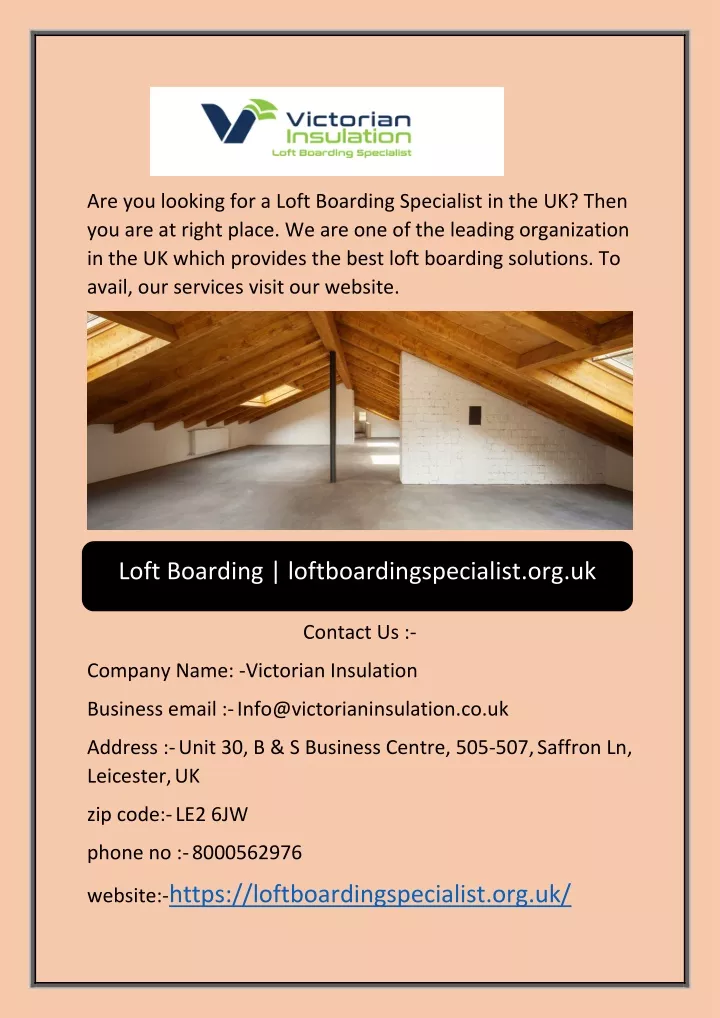 are you looking for a loft boarding specialist