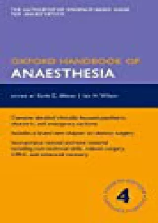 PDF DOWNLOAD Oxford Handbook of Anaesthesia BY-Keith Allman