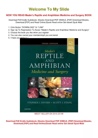 [PDF DOWNLOAD] Mader's Reptile and Amphibian Medicine and Surgery Stephen J.