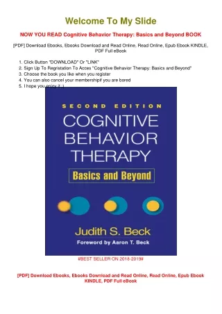 [PDF DOWNLOAD] Cognitive Behavior Therapy: Basics and Beyond Judith S. Beck