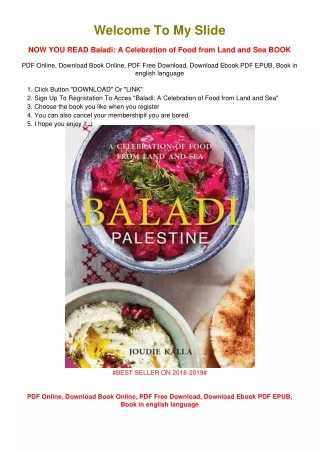 [PDF DOWNLOAD] Baladi: A Celebration of Food from Land and Sea Joudie Kalla