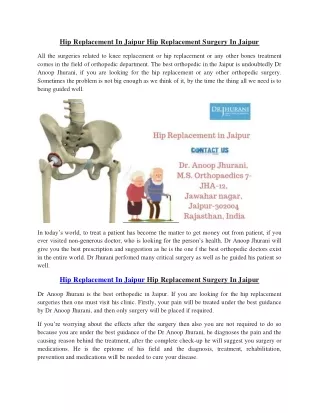 hip replacement in jaipur hip replacement surgery