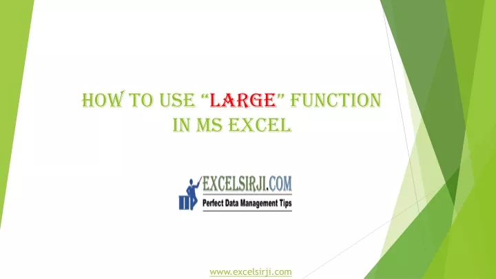 how to use large function in ms excel