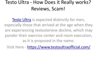 Testo Ultra - How Does it Really works? Reviews, Scam!