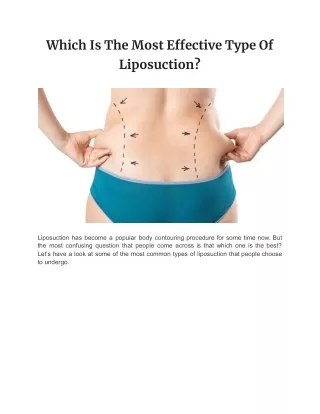Which Is The Most Effective Type Of Liposuction?