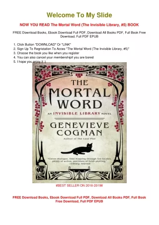 [PDF DOWNLOAD] The Mortal Word (The Invisible Library, #5) Genevieve Cogman