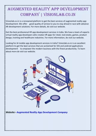 Augmented Reality App Development Company | Visionlab.co.in