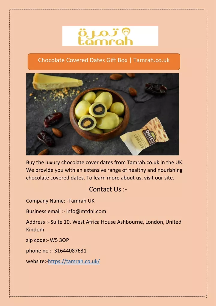 chocolate covered dates gift box tamrah co uk