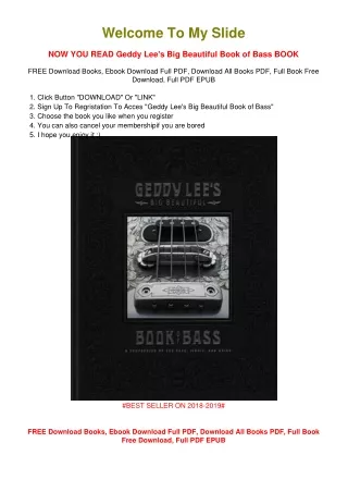 [PDF DOWNLOAD] Geddy Lee's Big Beautiful Book of Bass Geddy Lee