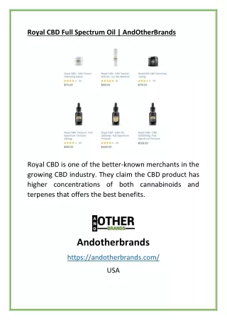 Royal CBD Full Spectrum Oil | AndOtherBrands