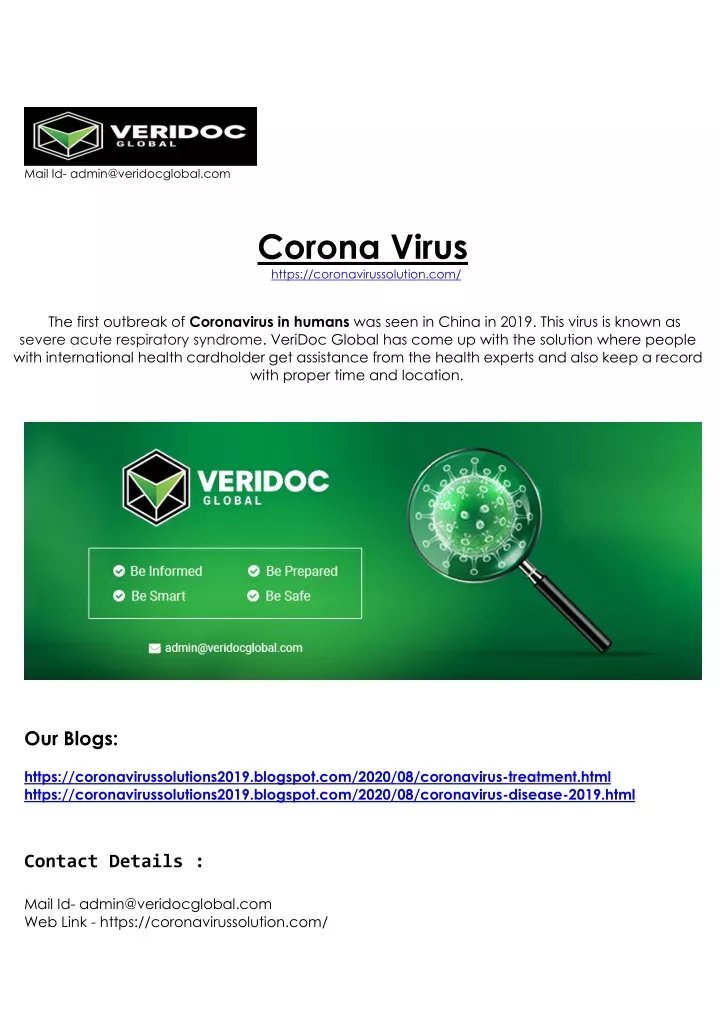 mail id admin@veridocglobal com