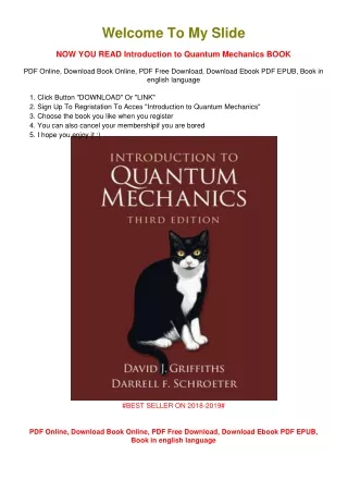 [PDF DOWNLOAD] Introduction to Quantum Mechanics David J. Griffiths
