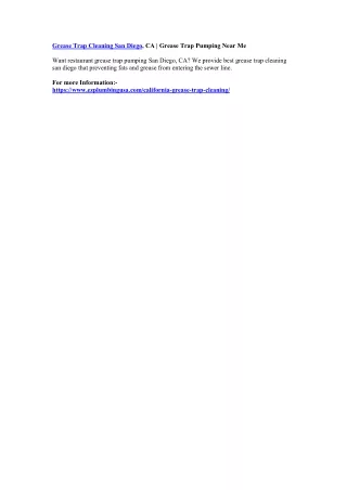 grease trap cleaning san diego ca grease trap