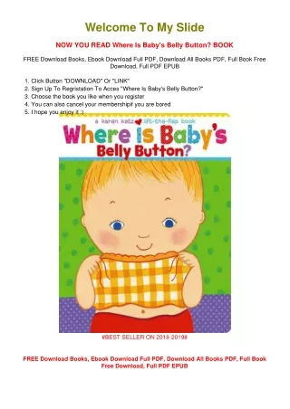 [PDF DOWNLOAD] Where Is Baby's Belly Button? Karen Katz