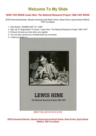 [PDF DOWNLOAD] Lewis Hine: The National Research Project 1936-1937 Lewis Hine