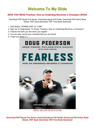 [PDF DOWNLOAD] Fearless: How an Underdog Becomes a Champion Doug Pederson