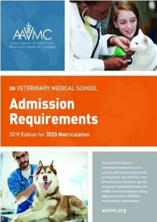 [PDF] Download Veterinary Medical School Admission Requirements (Vmsar): 2019 Edition for 2020 Matriculation BY-Associat