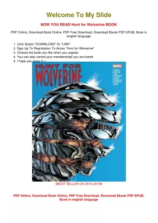 [PDF DOWNLOAD] Hunt for Wolverine Charles Soule