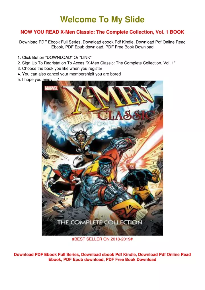 welcome to my slide now you read x men classic