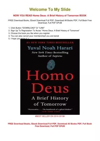 [PDF DOWNLOAD] Homo Deus: A Brief History of Tomorrow Yuval Noah Harari