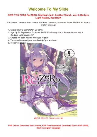 [PDF DOWNLOAD] Re:ZERO -Starting Life in Another World-, Vol. 9 (Re:Zero Light