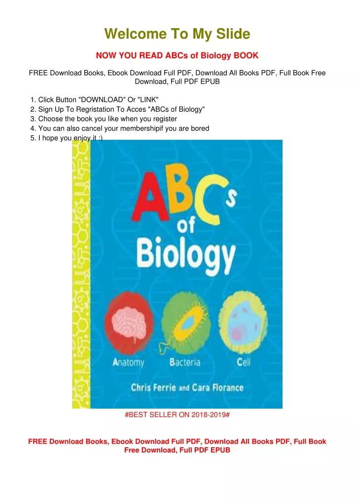 welcome to my slide now you read abcs of biology