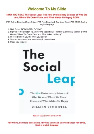 [PDF DOWNLOAD] The Social Leap: The New Evolutionary Science of Who We Are,
