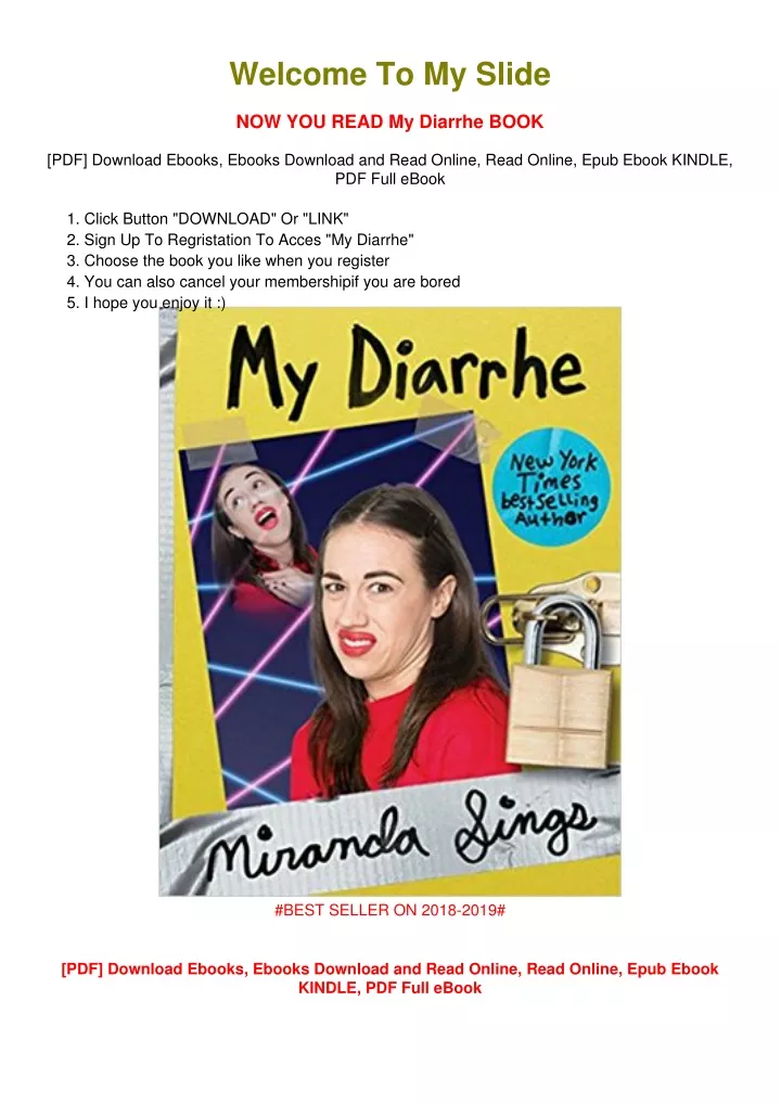 welcome to my slide now you read my diarrhe book