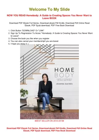 [PDF DOWNLOAD] Homebody: A Guide to Creating Spaces You Never Want to Leave